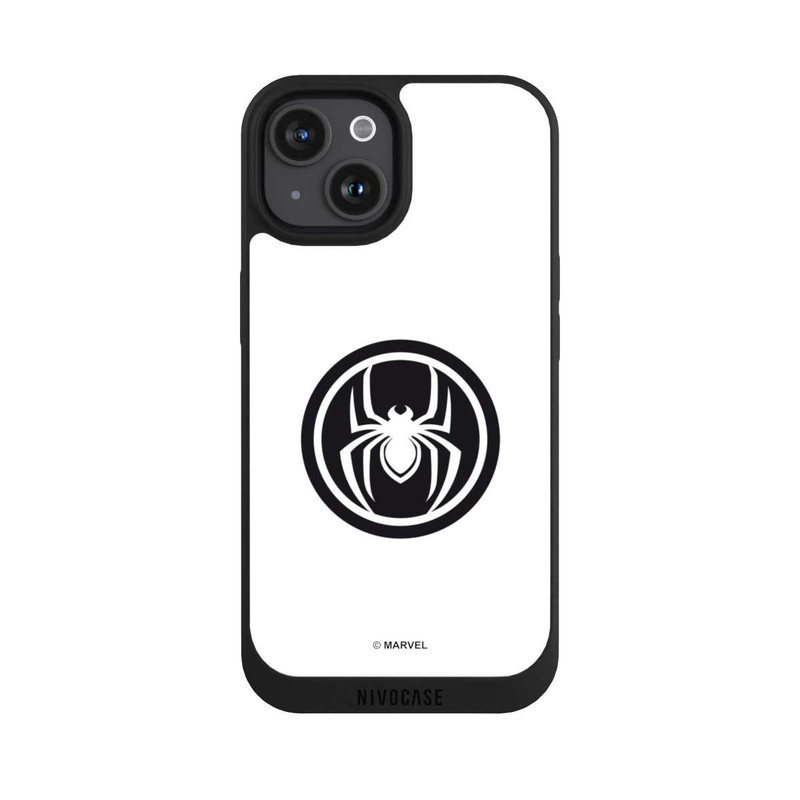 iPhone 15 NIVOpure Spider-Man Logo White