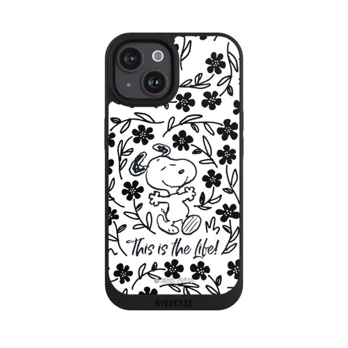 Apple iPhone 15 NIVOpure Snoopy schwarz und weiß This Is The Life