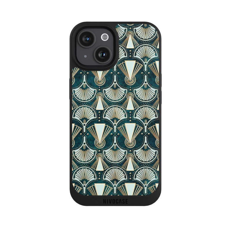 iPhone 15 NIVOpure Art Deco Green Pattern