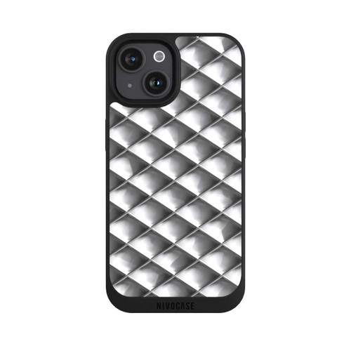 Apple iPhone 15 NIVOpure Glamour Silver Squares