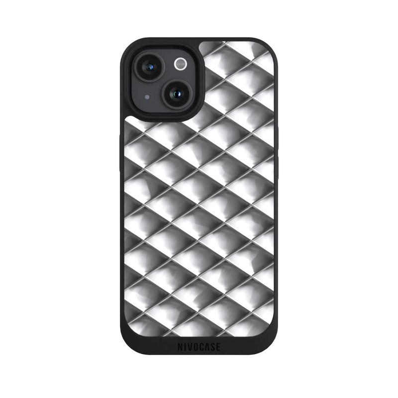 iPhone 15 NIVOpure Glamour Silver Squares