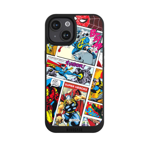 Apple iPhone 15 NIVOpure Marvel Retro Comic Blue