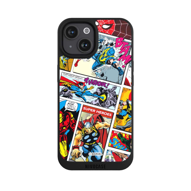 iPhone 15 NIVOpure Marvel Retro Comic Blue