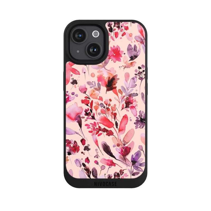 iPhone 15 NIVOpure Künstlerische Blumen Viva Magenta
