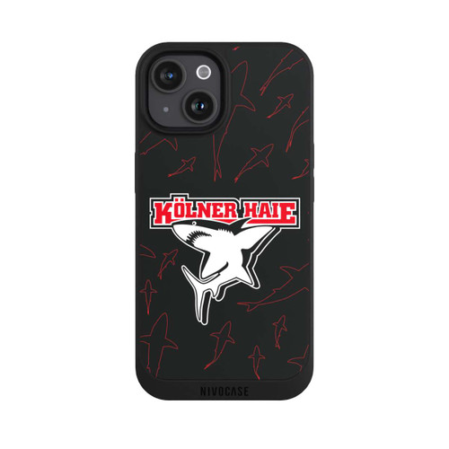 Apple iPhone 15 NIVOpure Haie Muster Rot
