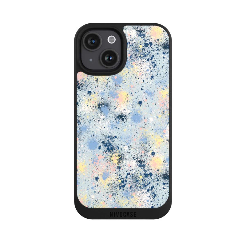 iPhone 15 NIVOpure Tintentropfen Staub Textur Blau