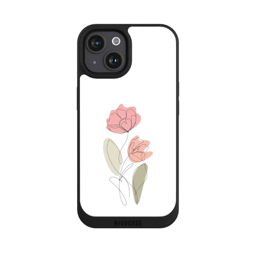 Apple iPhone 15 NIVOpure Flower Line Art Red
