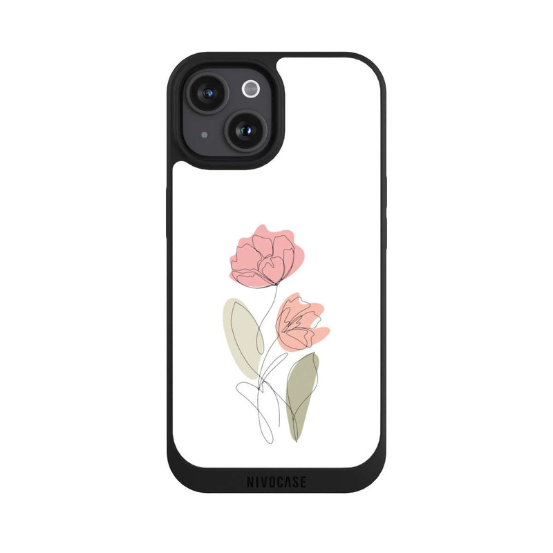 iPhone 15 NIVOpure Flower Line Art Red