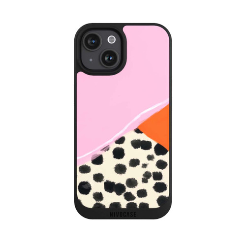 Apple iPhone 15 NIVOpure Pink and Orange Modern Art with Dots