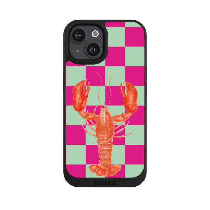 iPhone 15 NIVOpure Pink Checkers Lobster
