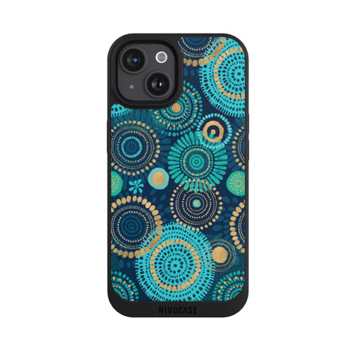 Apple iPhone 15 NIVOpure Blockprint India Teal Gold