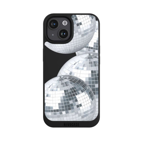 Apple iPhone 15 NIVOpure Discokugel Party Silver Transparent mit KI