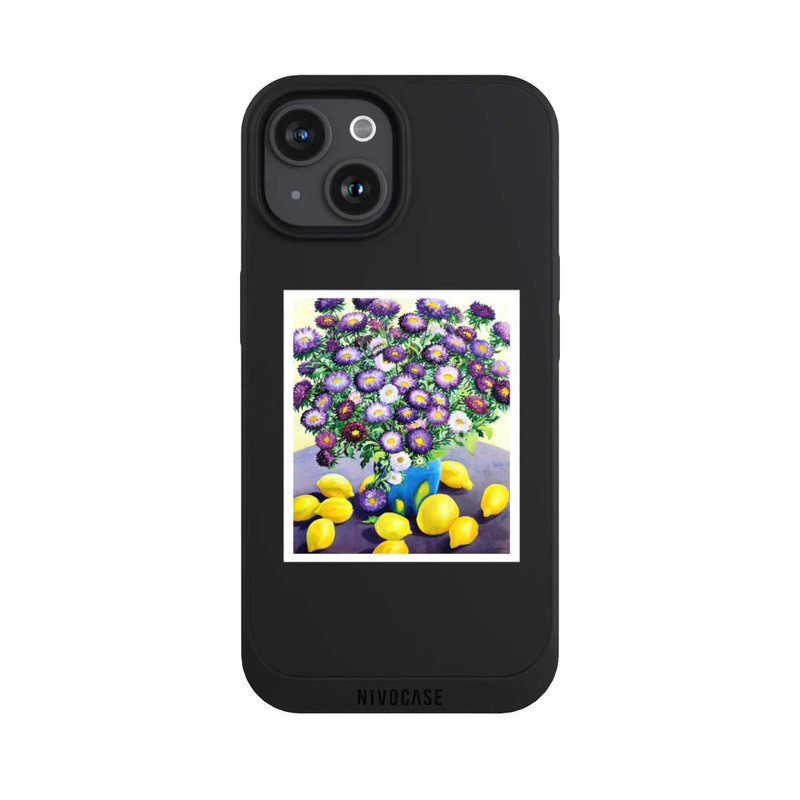 iPhone 15 NIVOpure Purple Asters and Lemons by Christopher Ryland