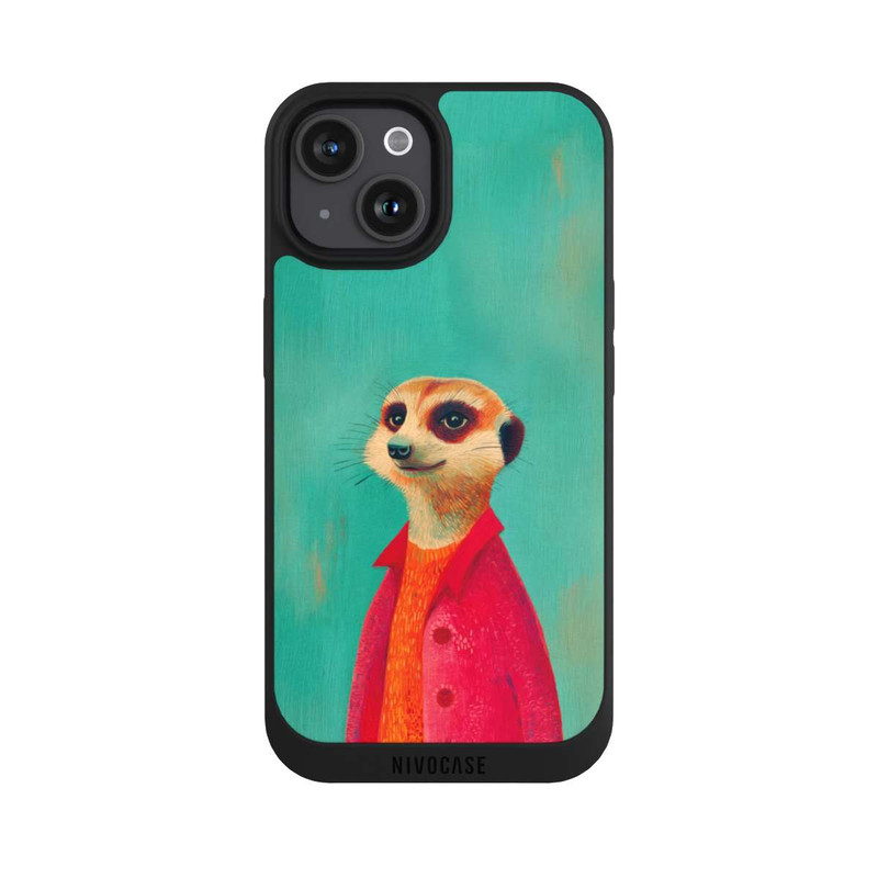 iPhone 15 NIVOpure Meerkat Green Illustration