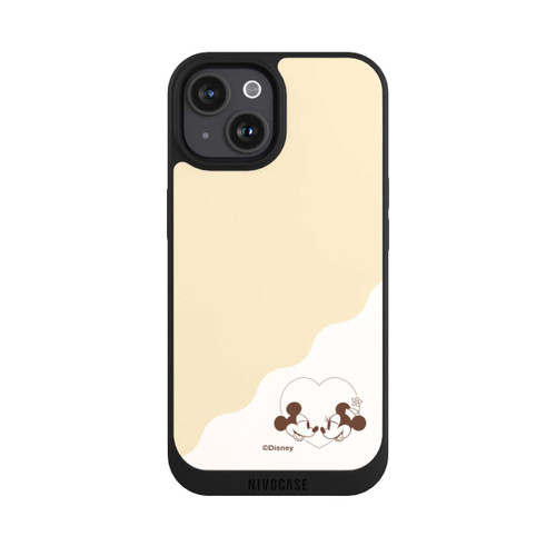 Apple iPhone 15 NIVOpure Mickey and Minnie Love Heart Beige