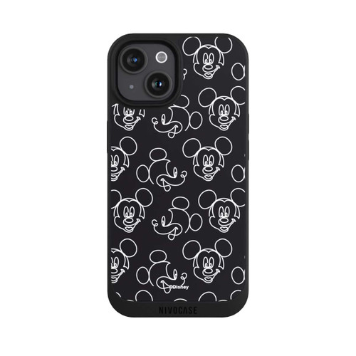 Apple iPhone 15 NIVOpure Disney Mickey Muster Schwarz