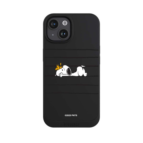 Apple iPhone 15 NIVOpure Snoopy Woodstock Streifen Peanuts Transparent