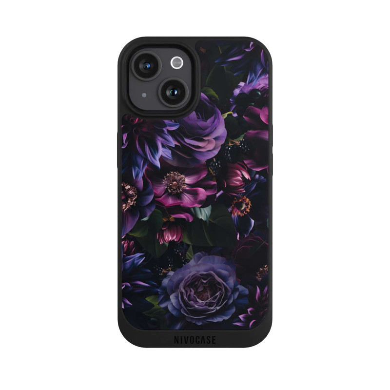 iPhone 15 NIVOpure Dunkle Lila Blüten 