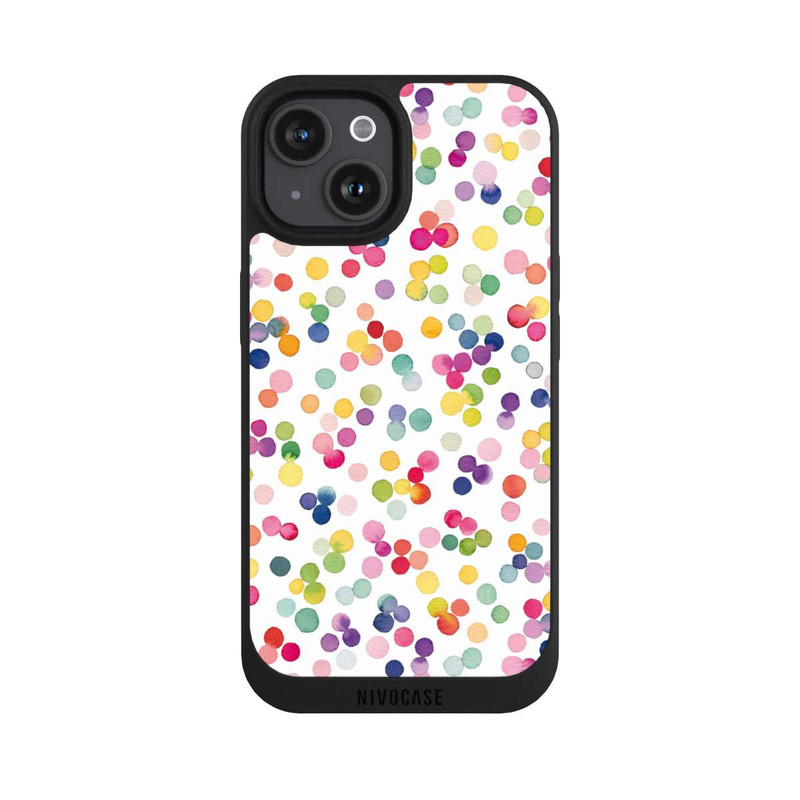 iPhone 15 NIVOpure Watercolor Dots Colorful