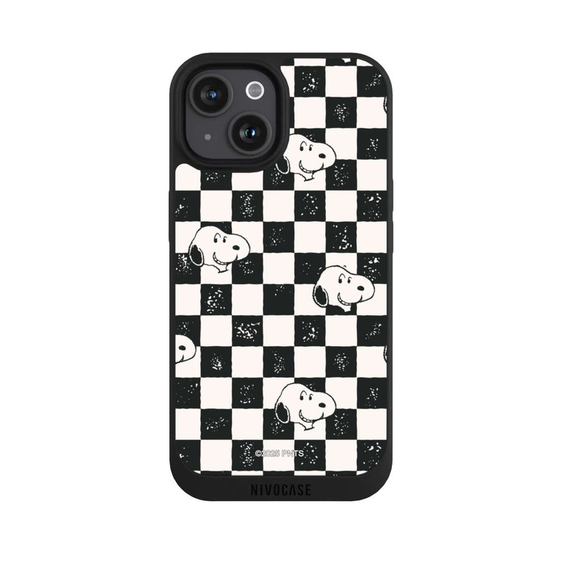 iPhone 15 NIVOpure Snoopy Heads Checked Pattern