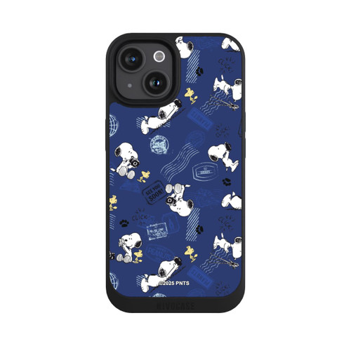 Apple iPhone 15 NIVOpure Peanuts Travel Stamps Pattern Blue