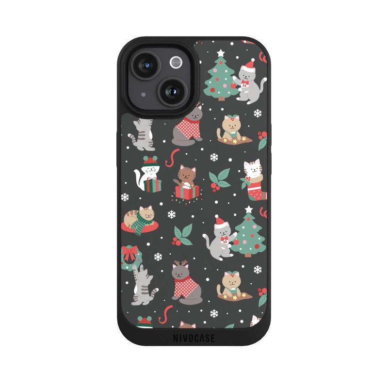 iPhone 15 NIVOpure Christmas Festive Cute Holiday Kittens