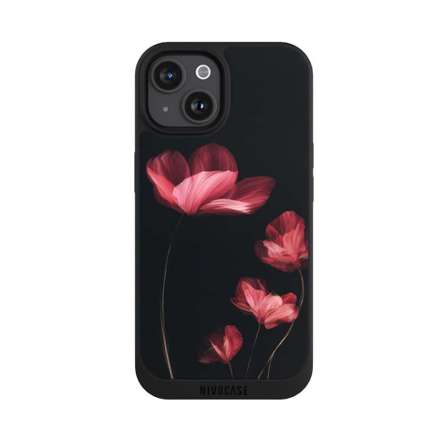 Apple iPhone 15 NIVOpure Burgunder Blüten schwarz
