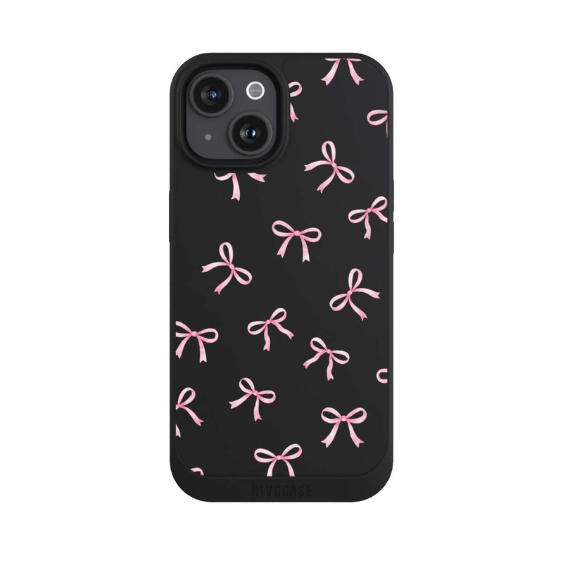 iPhone 15 NIVOpure Rosa Schleifen transparent mit KI