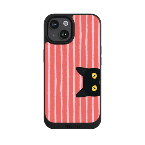 Apple iPhone 15 NIVOpure Schwarze Katze Gestreift Orange
