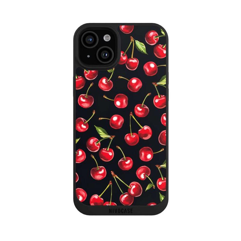 iPhone 15 Plus NIVOpure Kirschmuster Schwarz mit KI