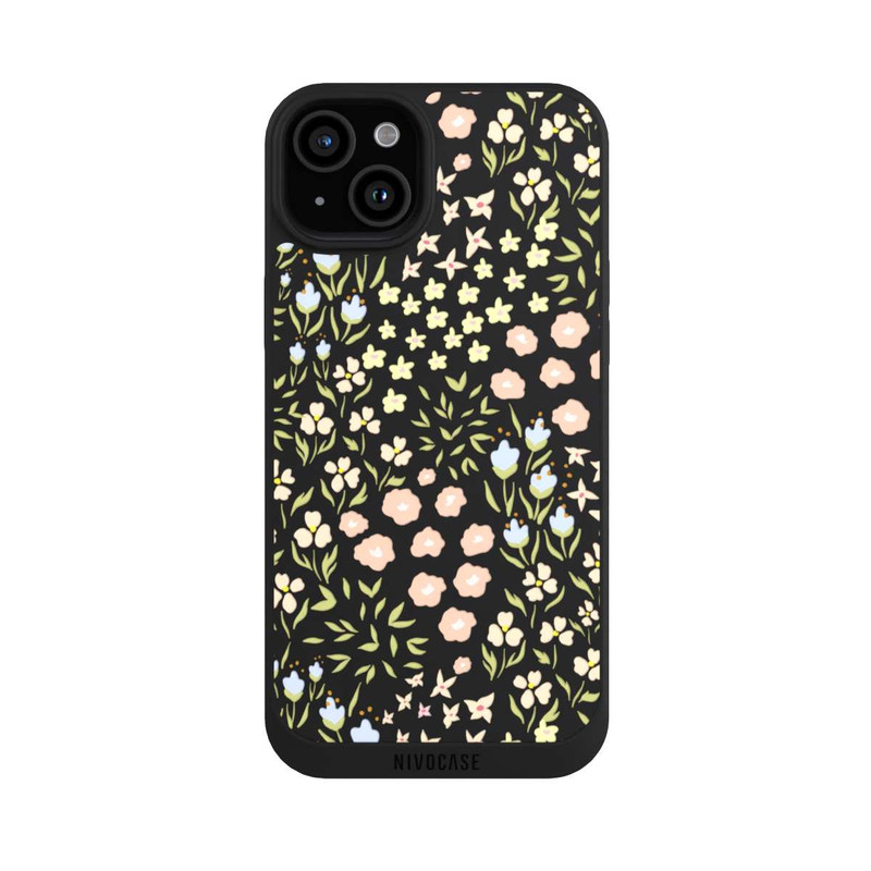 iPhone 15 Plus NIVOpure Blumenmuster Pastell Transparent