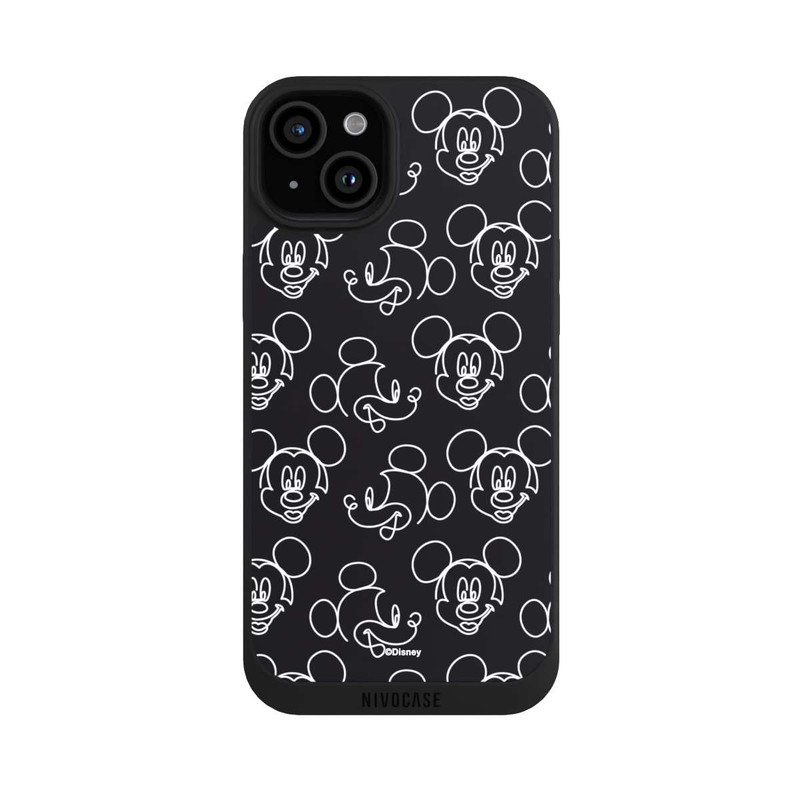 iPhone 15 Plus NIVOpure Disney Mickey Muster Schwarz