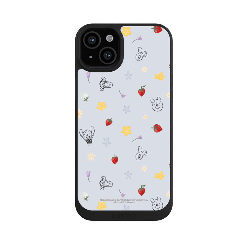 iPhone 15 Plus NIVOpure Winnie Puuh und Freunde Erdbeer Muster Blau