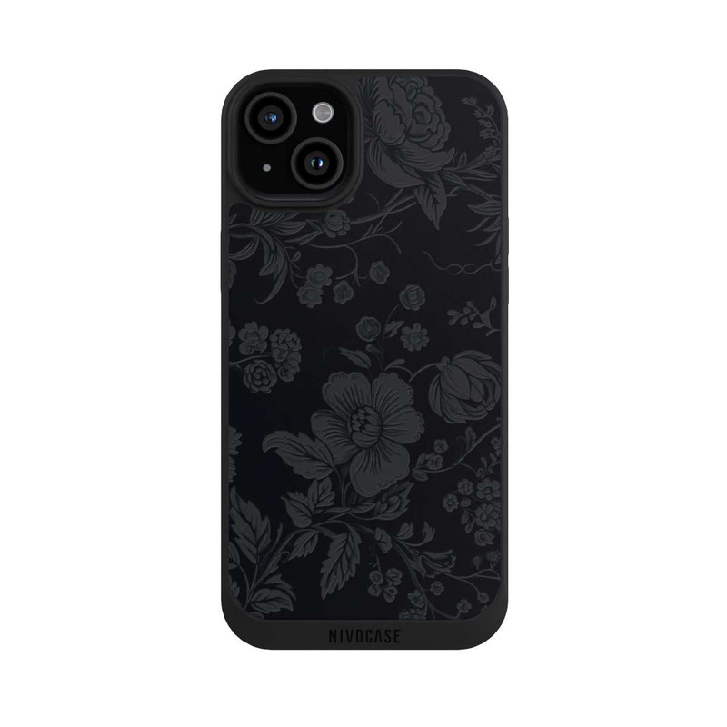 iPhone 15 Plus NIVOpure Dunkle Blumen Vintageoptik