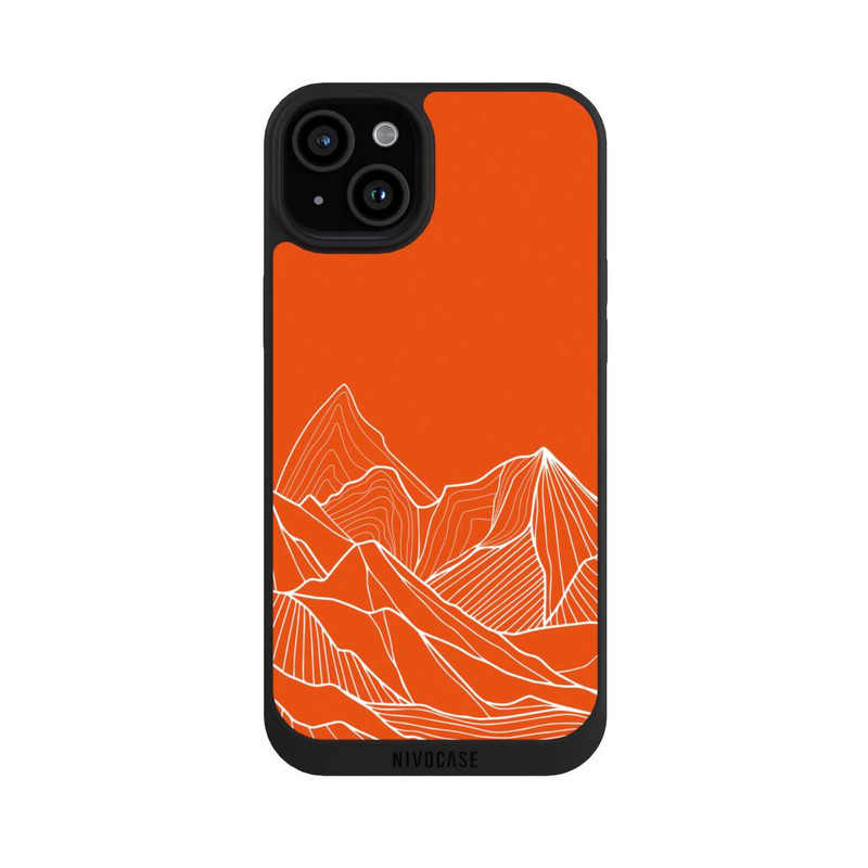 iPhone 15 Plus NIVOpure Höhenlinien Berg Orange