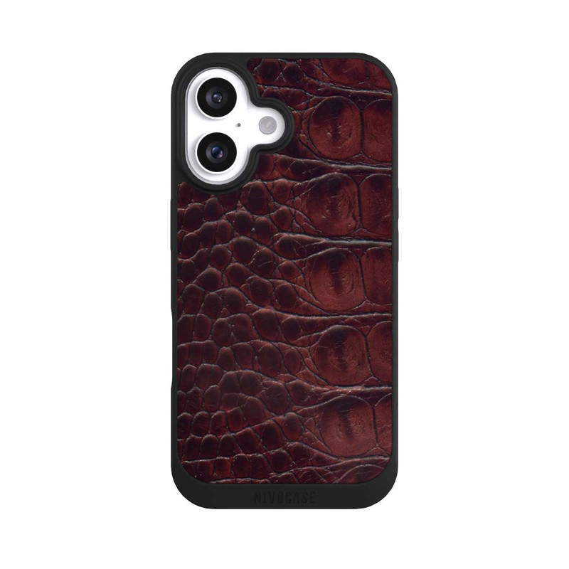 iPhone 16 NIVOpure Kroco Dunkelbraun