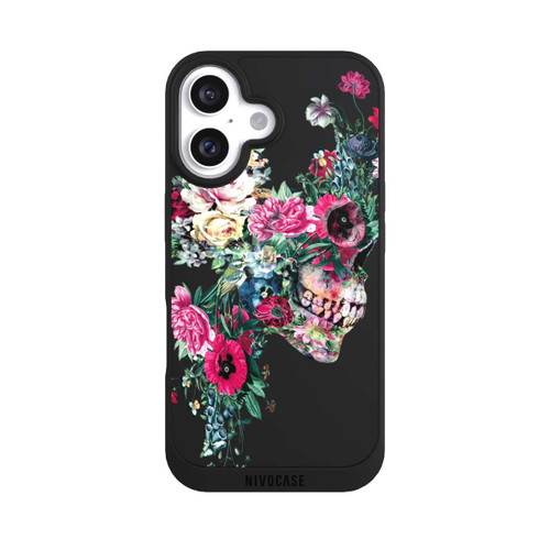 Apple iPhone 16 NIVOpure Blumen-Totenkopf transparent