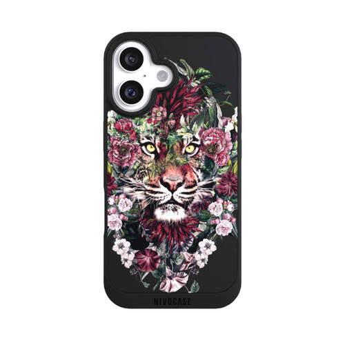 Apple iPhone 16 NIVOpure Floraler Tiger ohne Hintergrund