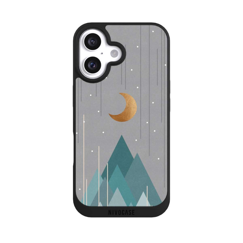 iPhone 16 NIVOpure Lune et montagnes Vert menthe