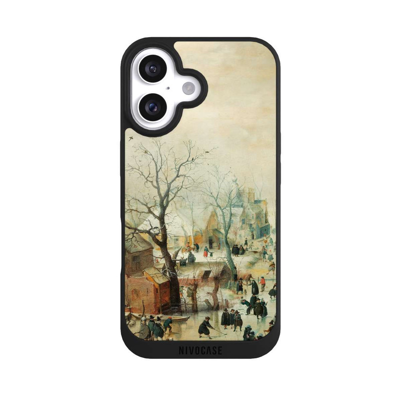 iPhone 16 NIVOpure Winterlandschaft mit Schlittschuhläufern - Hendrick Avercamp