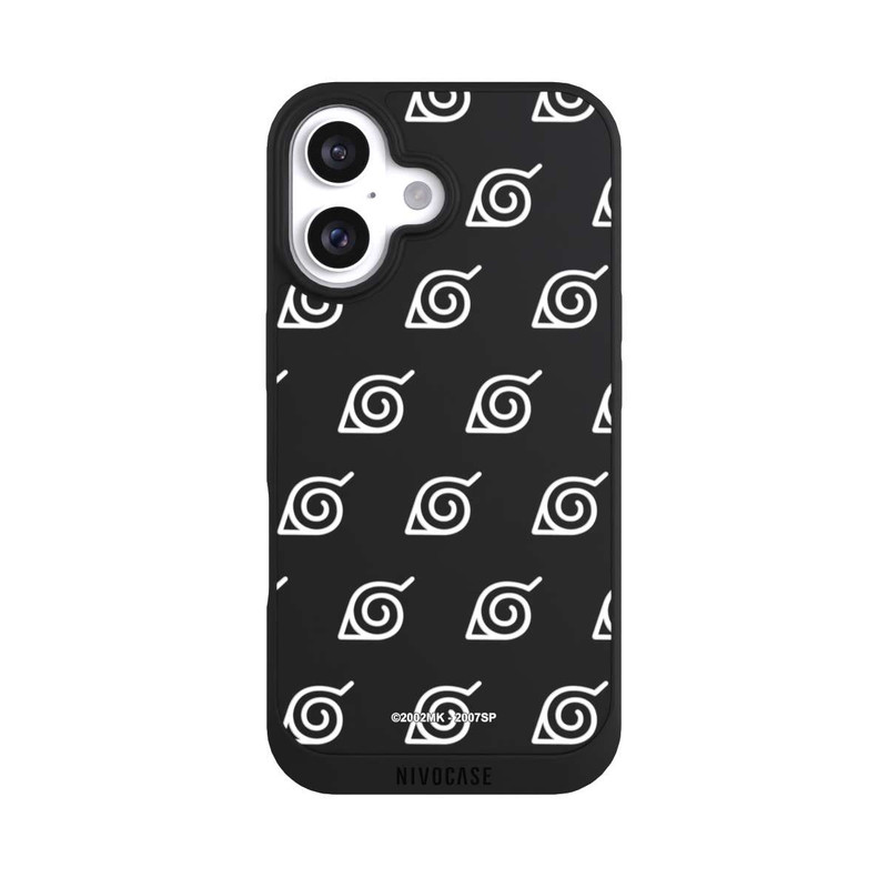 iPhone 16 NIVOpure Weißes Konoha-Muster Transparent