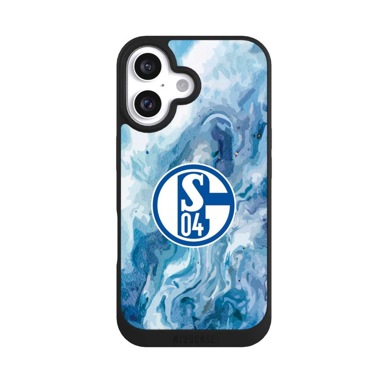 iPhone 16 NIVOpure Schalke 04 Flüssig Blau