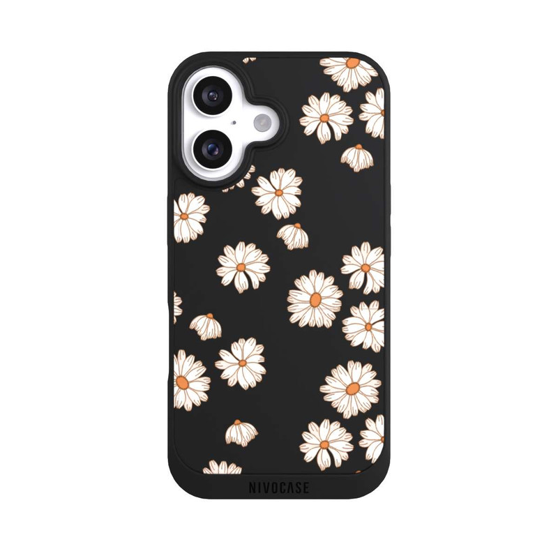 iPhone 16 NIVOpure Flowerpower Tapete Weiss