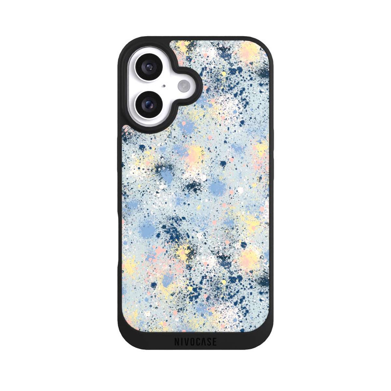 iPhone 16 NIVOpure Tintentropfen Staub Textur Blau