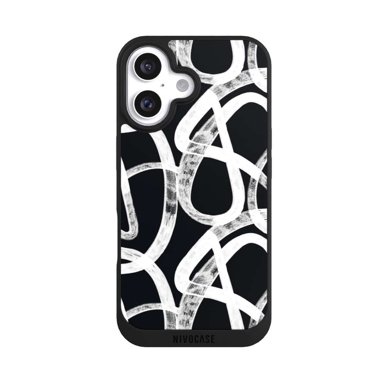 iPhone 16 NIVOpure Doodles Black and White
