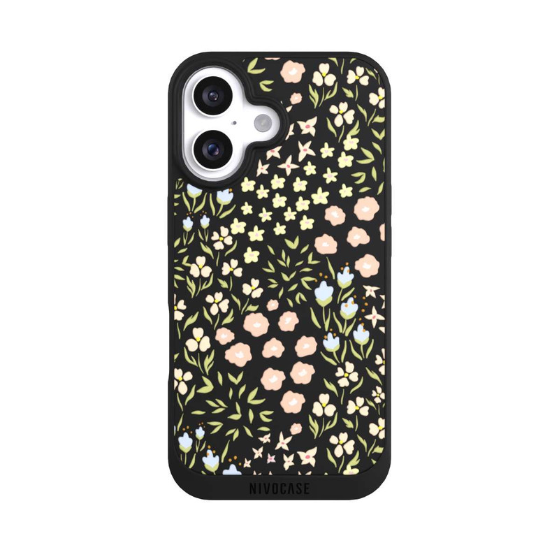 iPhone 16 NIVOpure Blumenmuster Pastell Transparent