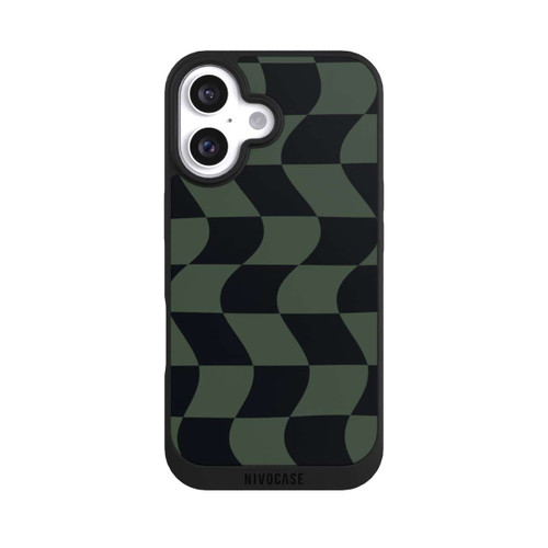 Apple iPhone 16 NIVOpure Checked Pattern Green Black