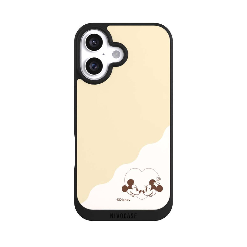 iPhone 16 NIVOpure Mickey and Minnie Love Heart Beige