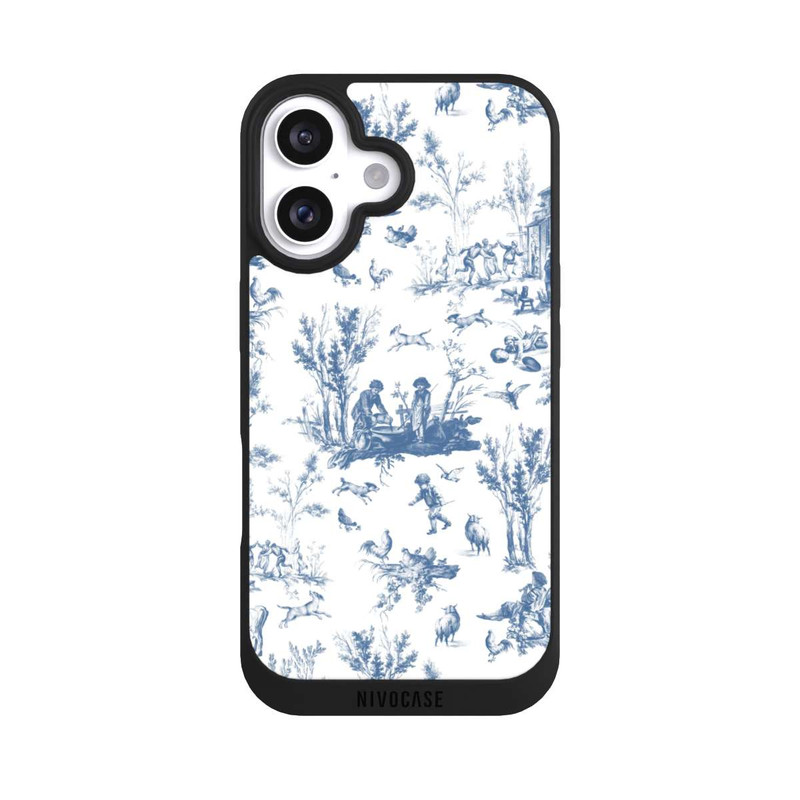 iPhone 16 NIVOpure Blaue Landschaft Vintage Keramik Pattern