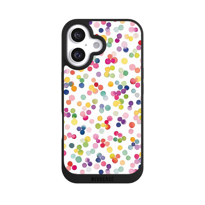 iPhone 16 NIVOpure Watercolour Punkte Bunt